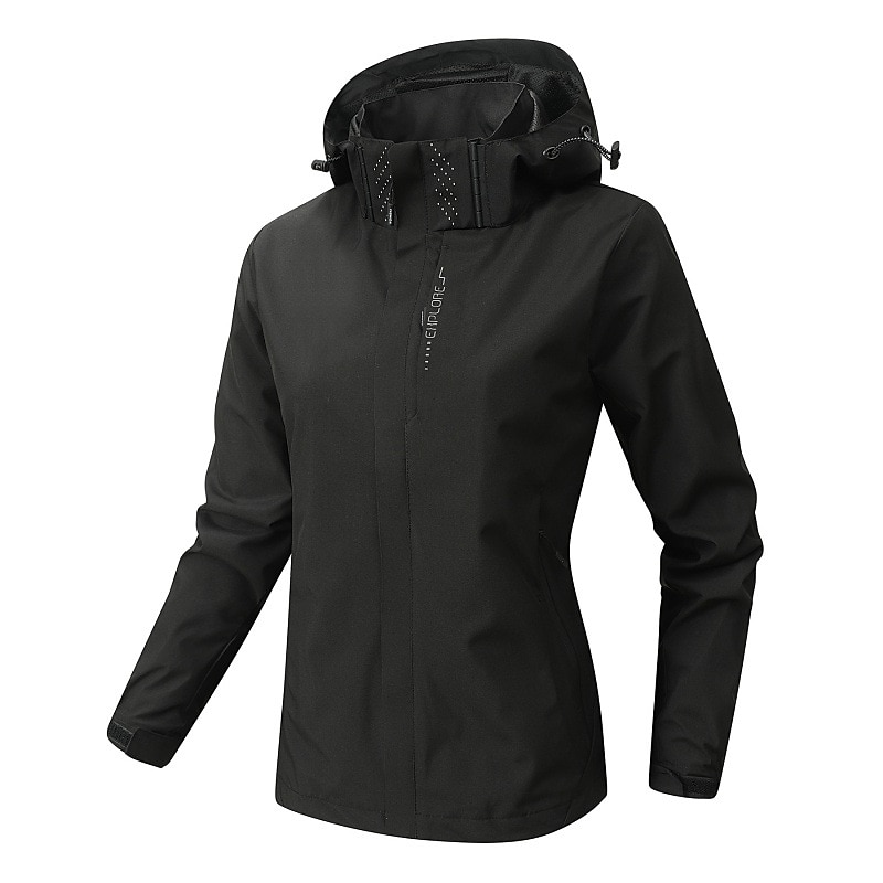 Women's Down Jacket Waterproof Rain Jackets Rain Coats Parka Thermal Warm Waterproof Zipper 2 in 1 Active Sports Outdoor Special Solid Color Outdoor Sport Night Daily Wear Hooded Regular Fit Long4