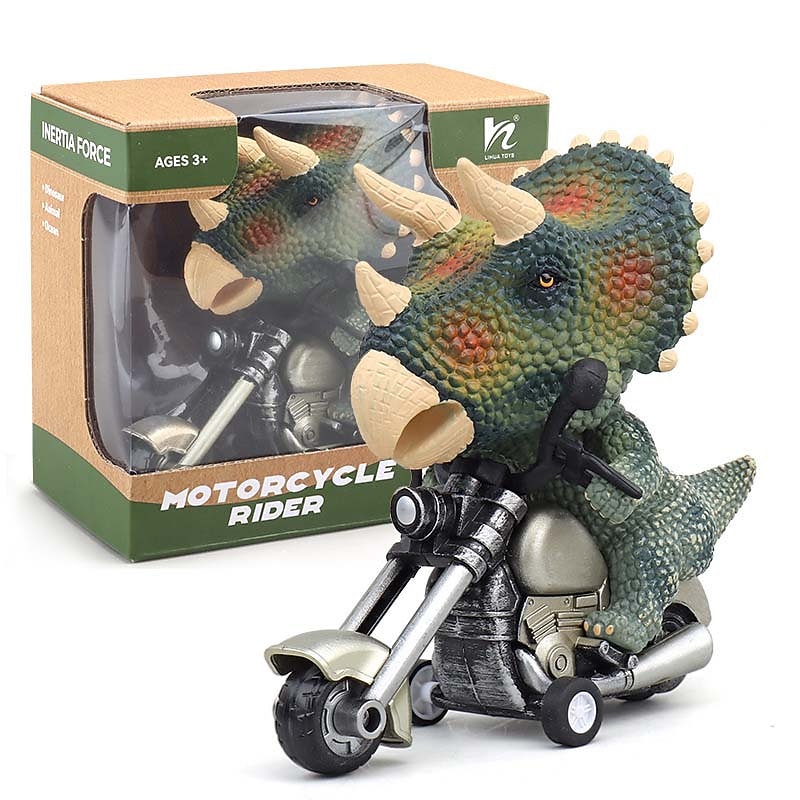 Children's Toys 19 Hand-Painted Inertia Motorcycle Simulation Dinosaur Animal Locomotive Model Toys4