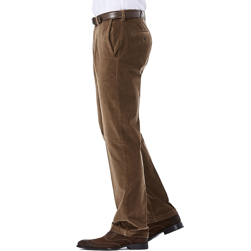 Men's Dress Pants Corduroy Pants Winter Pants Trousers Suit Pants Pocket Plain Comfort Breathable Outdoor Daily Going out Fashion Casual Blue Green2