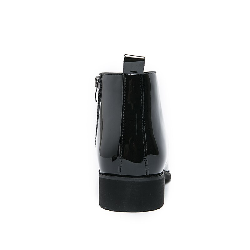 Men's Black Patent Leather Dress Boots – Stylish Lace-Up, Formal and Casual Wear, Perfect for Events and Work4