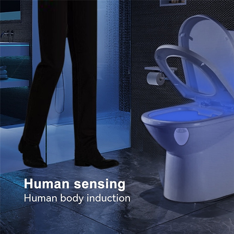16 Color Backlight for Toilet Bowl WC Toilet Seat Lights with Motion Sensor Smart Bathroom Toilet Night Light LED Toilet Light3