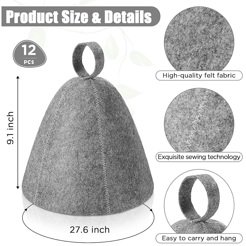 Anti Heat Sauna Hat Thicken Wool Felt Shower Cap Quickly Towel Men Women Cap Satin Hat Hair Night Sauna Bathroom Accessories3