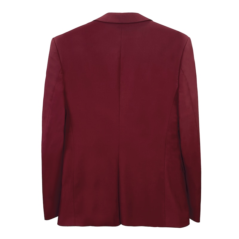 Men's Wedding Suits Notch Burgundy Royal Blue Solid Colored Tailored Fit 2 Piece Single Breasted One-button4