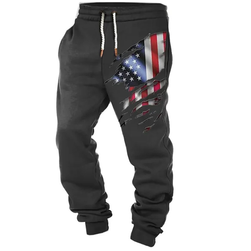 American Flag Casual Men's 3D Print Sweatpants Joggers Pants Trousers Outdoor Street Casual Daily Polyester Black White Navy Blue S M L Medium Waist Elasticity Pants2