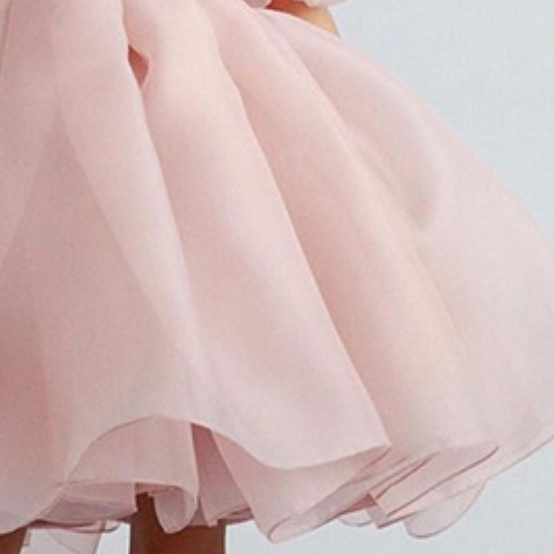 Kids Girls' Flower Girl Dress Party Dress Solid Color Graphic Short Sleeve Performance Wedding Party Fashion Adorable Daily Cotton Party Dress Spring Fall 2-8 Years White Ivory Pink4