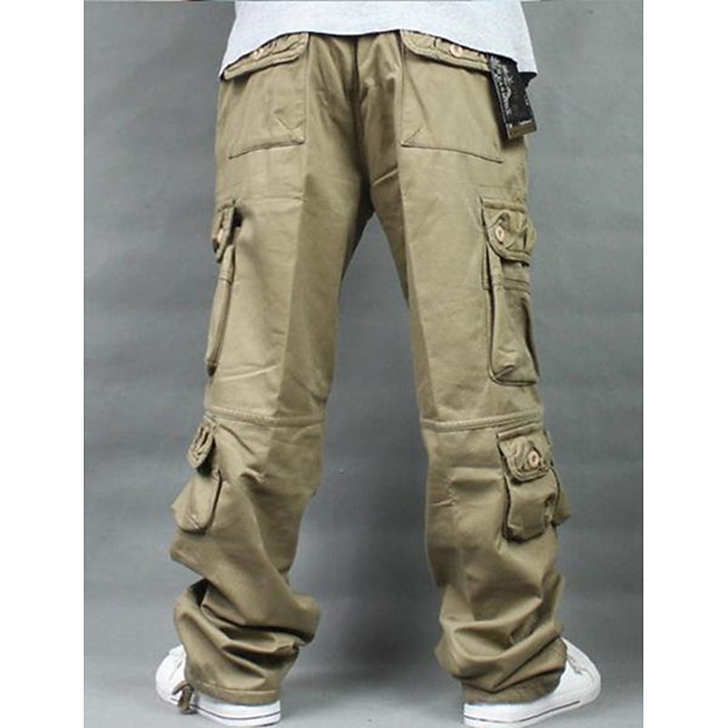 Men's Cargo Pants Cargo Trousers Combat Trousers Work Pants Pocket Plain Comfort Breathable Outdoor Daily Going out Casual Big and Tall Black Army Green3