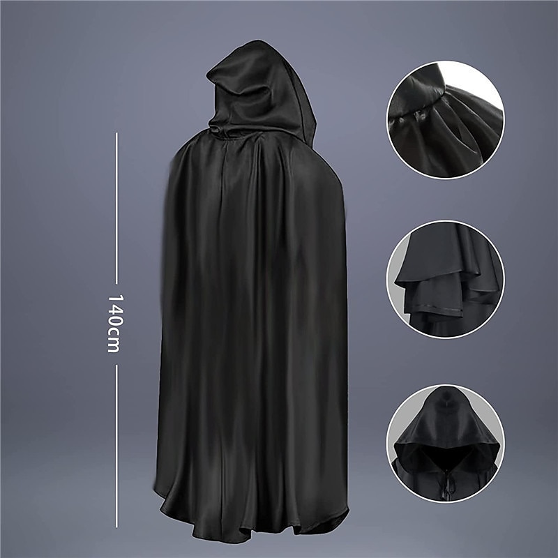 Retro Vintage Punk & Gothic Medieval Hooded Cloak Shawls Plague Doctor Viking Ranger Fancy Dress Men's Women's Masquerade Party / Evening Adults' Cloak2