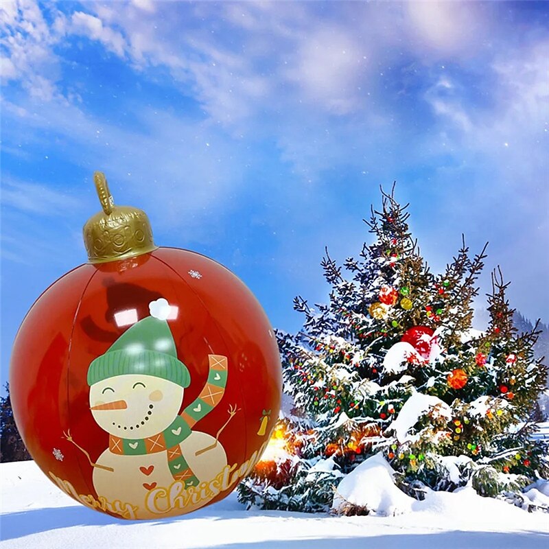60CM Outdoor Christmas Inflatable Decorated Ball Light with Remote Controller, PVC Huge Large Christmas  Ornaments for Xmas Tree Party Garden Decorations Toy Ball with Colorful Light3