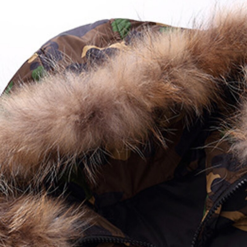 Kids Boys Down Coat Outerwear Solid Color Camo Long Sleeve Coat Outdoor Cool Daily Black Camouflage Fall Winter 7-13 Years4