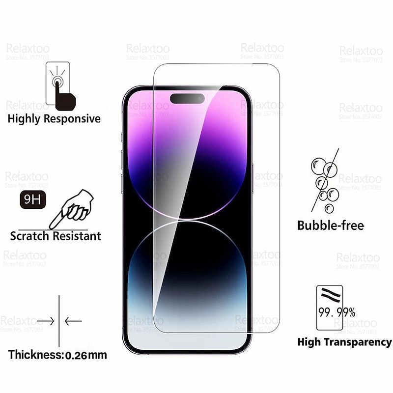 6PCS HD Full Cover Protective Glass Film For iPhone 15 15 Plus 15 Pro 15 Pro Max /14 14 Plus 14 Pro 14 Pro Max /iPhone 13 13 Pro 13 Pro Max / iPhone 11 12 Pro 12 Pro Max / iPhone X  / iPhone 6s 6 7 82