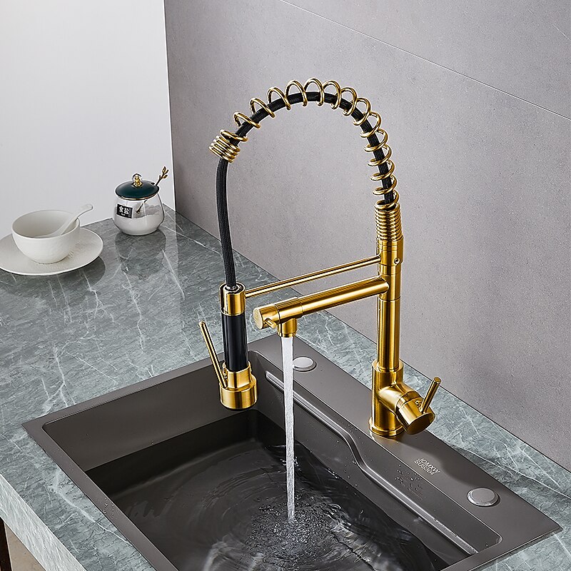 Kitchen faucet - Single Handle One Hole Electroplated Pull-out / Pull-down Deck Mounted Modern Contemporary Kitchen Taps3