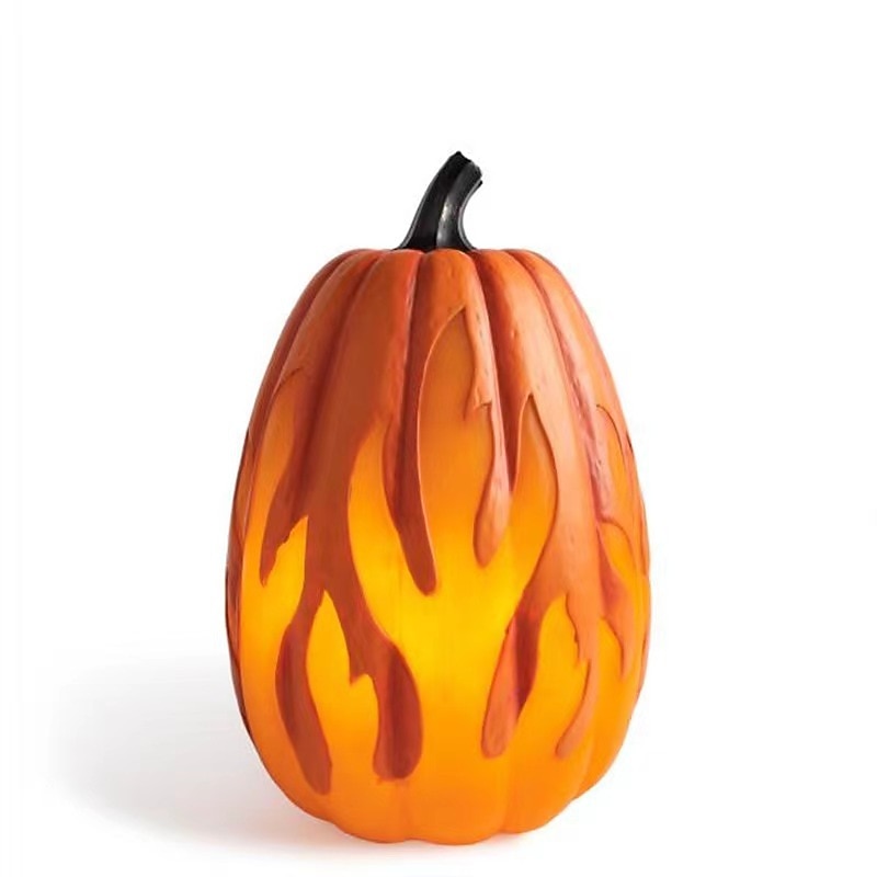 Halloween Pumpkin Lantern Jack-O-Lantern Battery Operated Lighted Flame Pumpkin Party Favor Outdoor Garden Decoration4
