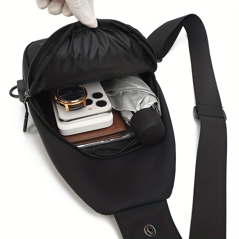 Anti-Theft Crossbody Sling Chest Bag - Waterproof, Scratchproof, Lightweight Shoulder Backpack with USB Charging Port, Ideal Gift for Men4