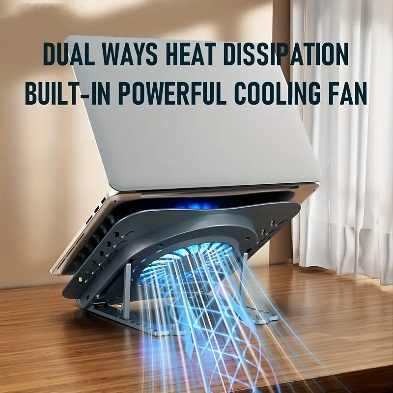 Laptop Stand With Cooling Fan Foldable Laptop Radiator And Holder Cooling Pad Bracket With Silent Fan For Macbook Tablet Notebook Stand Table For Laptop Accessories2