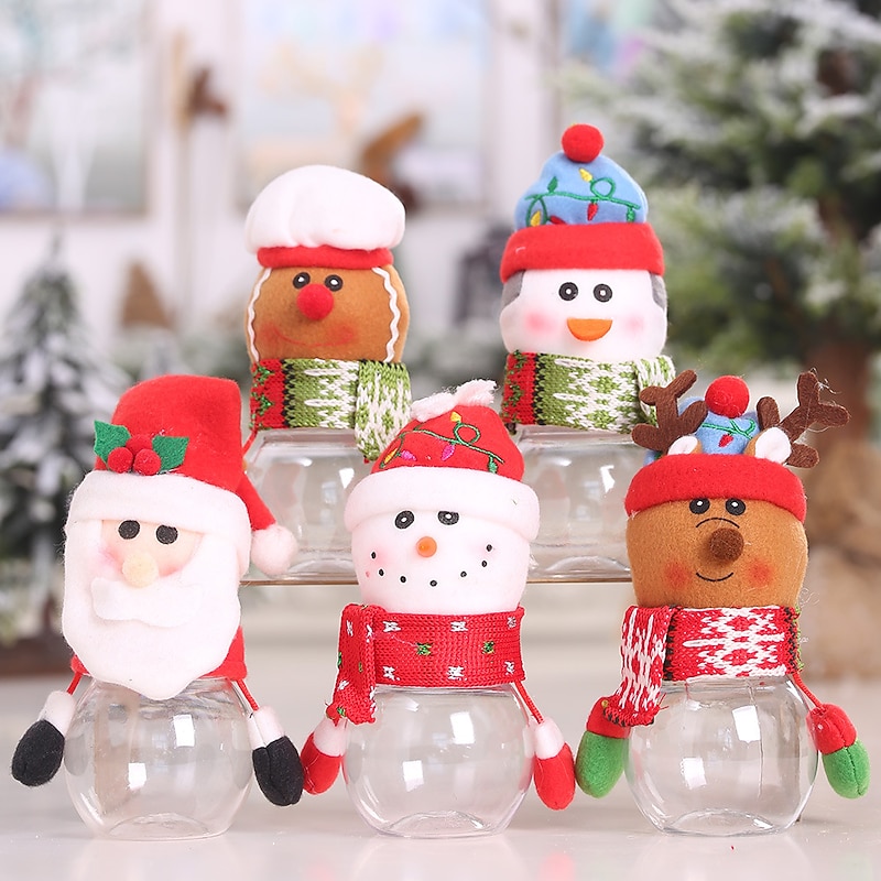 Christmas Candy Jar Storage Bottle,Christmas Bags for Sweets Christmas Box Gift Christmas Decorations