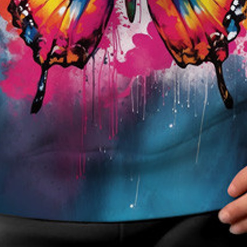 Girls' 3D Butterfly Hoodie Pullover Long Sleeve 3D Print Fall Winter Active Fashion Cute Kids 3-12 Years Outdoor Casual Daily Regular Fit4