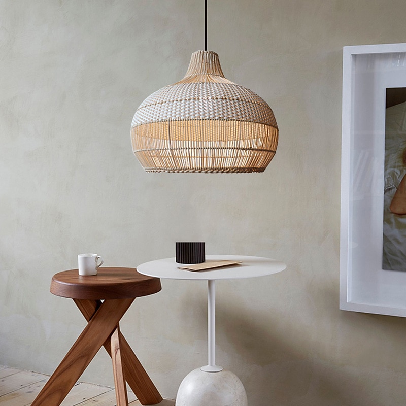 Bamboo Chandelier Retro Japanese Idyllic Style E26/E27 Chandelier Ceiling Lighting is Applicable to Living Room Bedroom Restaurant Cafe Bar Restaurant Club110-240V2