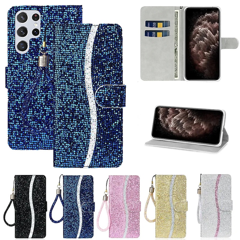 Phone Case For Samsung Galaxy S25 S23 S22 S21 FE S21 Ultra Plus A14 A33 A13 S20 A32 Wallet Case with Stand Holder Magnetic Full Body Protective TPU PU Leather