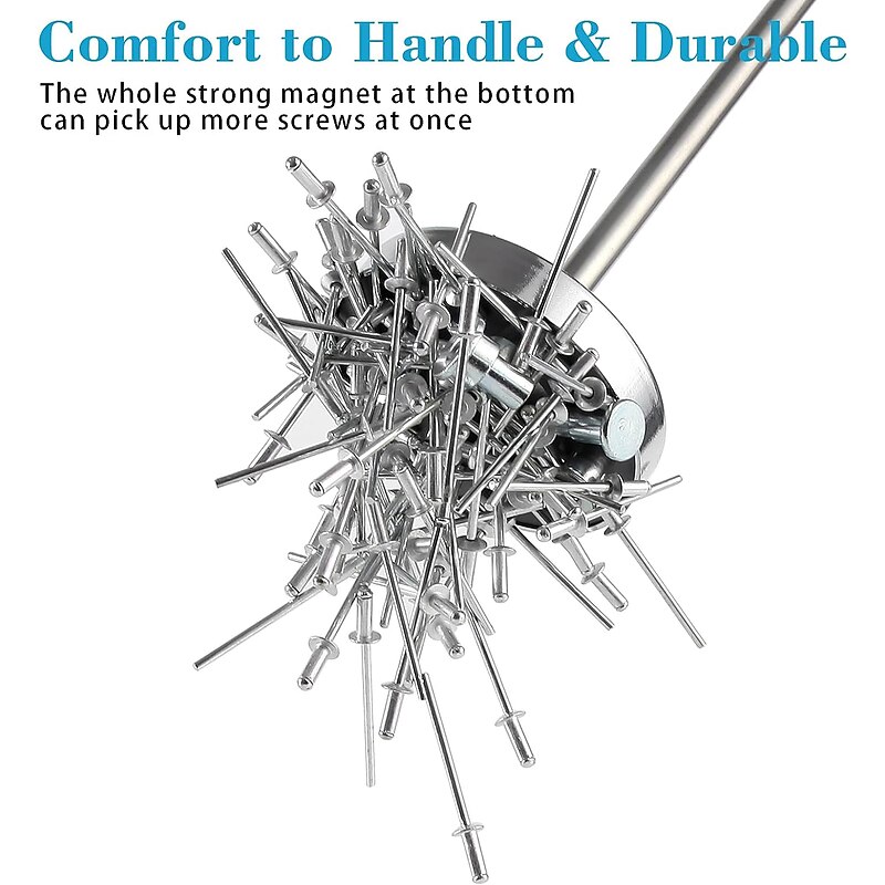 Telescoping Magnetic Sweeper Pickup Tool, Screws Parts Finder with 35LB Pull Capacity, Retractable 8.6" to 33" with Strong Magnet, Pick up Nails, Screws, and Metal Parts2