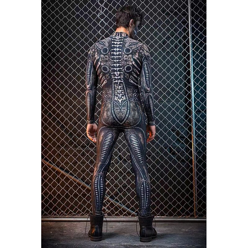 Skeleton Skull Halloween Cosplay Costume Bodysuits Carnival Costume Full Body Suit Cosplay Kid's Adults' Men's Carnival Masquerade Mardi Gras Performance Party Halloween Easy Halloween Costumes Dress4