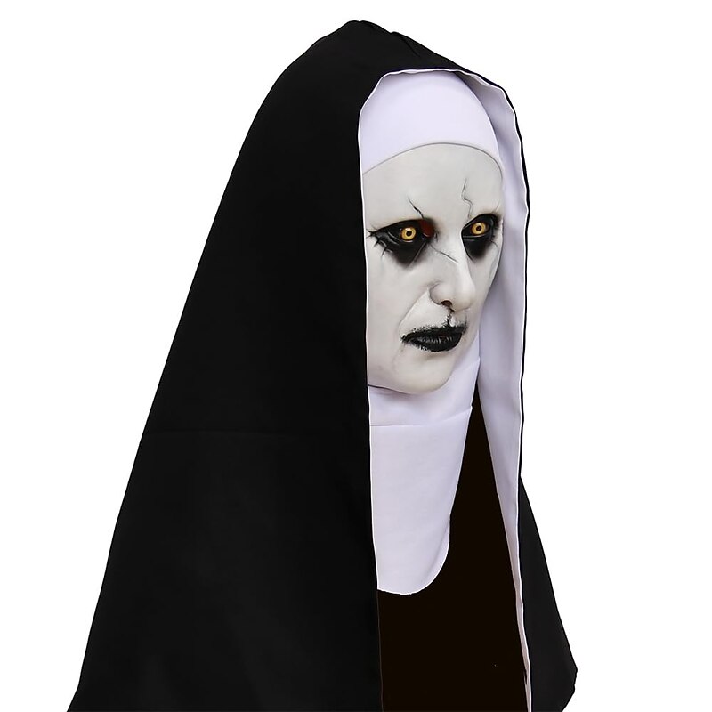 Nun Mask Nun Scary Latex Mask Halloween Party Scary Full Head Costume Mask Easy Halloween Costumes3