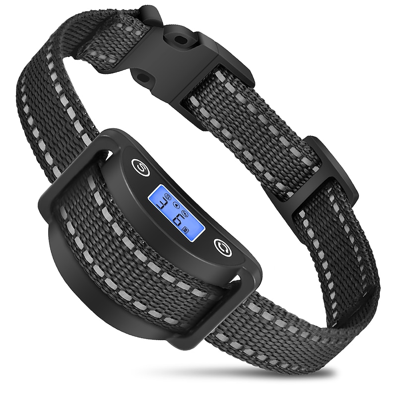 Automatic anti-barking collar for dogs and cats beeping  vibration IP65 waterproof LCD screen display adjustable sensitivity long standby time