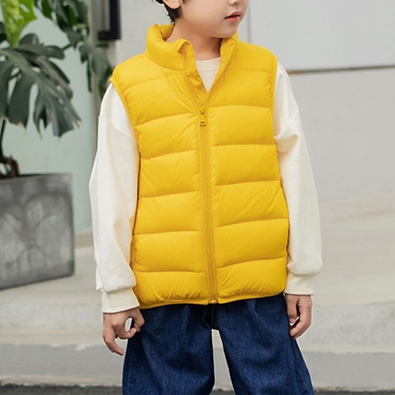 Kids Girls' Puffer Jacket Solid Color Active School Coat Outerwear 2-13 Years Fall Black Yellow Light Green4