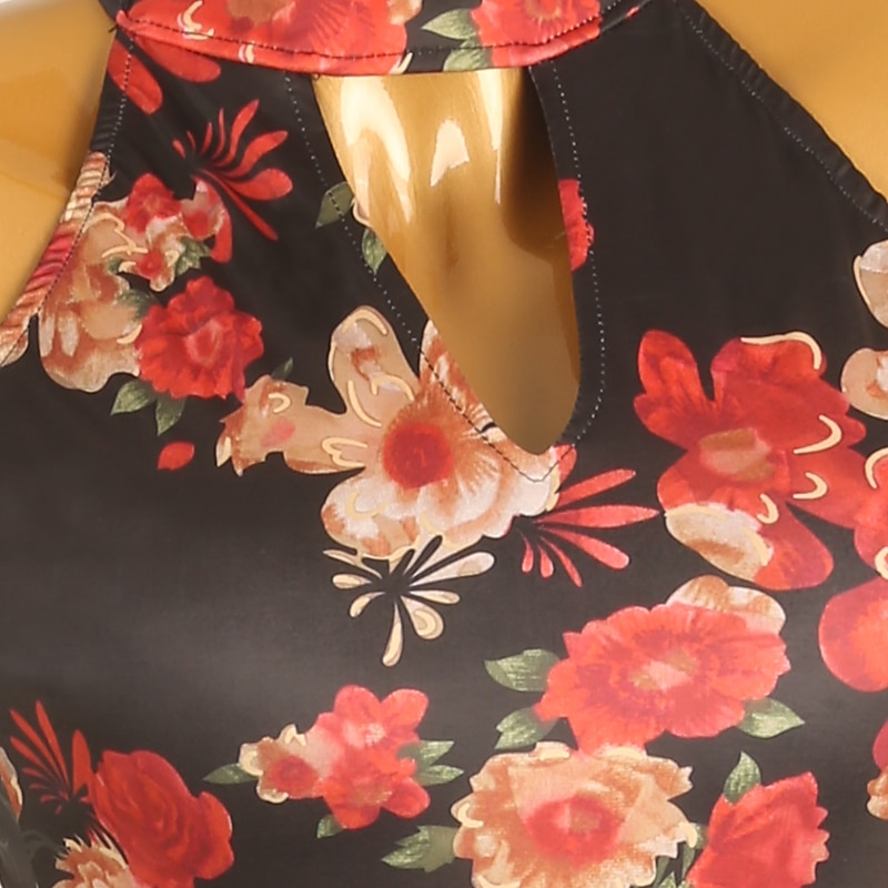 Dance Salsa Latin Dance Dress Splicing Women's Training Sleeveless High Spandex Ice Silk3