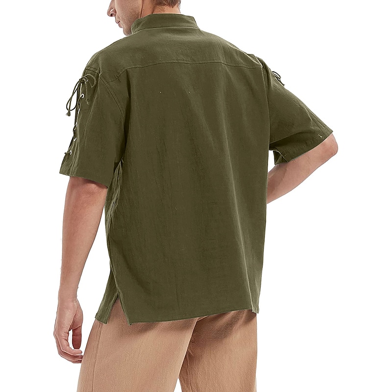 Men's Pirate Shirt Viking Steampunk Retro Renaissance Medieval Gothic Victorian Halloween Costume3