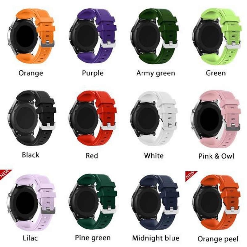 Silicone soft sport strap for Samsung galaxy watch 3 4 5 6 40mm 44mm 6 classic 43mm 47mm 4 classic 42mm 46mm 5 LTE 5 PRO 20mm 22mm bracelet belt for Huawei watch gt 2 /2e/2 pro3