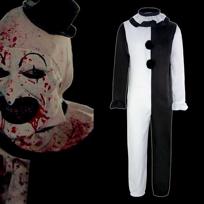 Art the Clown Halloween Cosplay Costume Masquerade Terrifier Cosplay Adults' Men's Women's Halloween Carnival Masquerade Halloween Party / Evening Masquerade Easy Halloween Costumes Dress Up