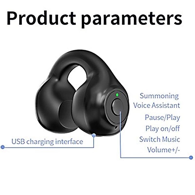 1PC Painless Wear Ear-clip Single Ear Earphone Wireless Bluetooth5.3 Earbuds with Microphone4