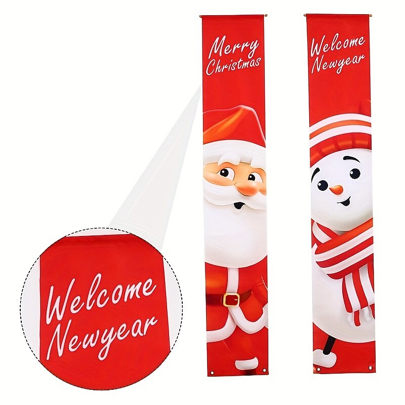 Merry Christmas Door Banner Porch Sign Door Banner Christmas Hanging Banners Merry Christmas Decoration Christmas Decor Banners Christmas Decoration for Wall Home Door2