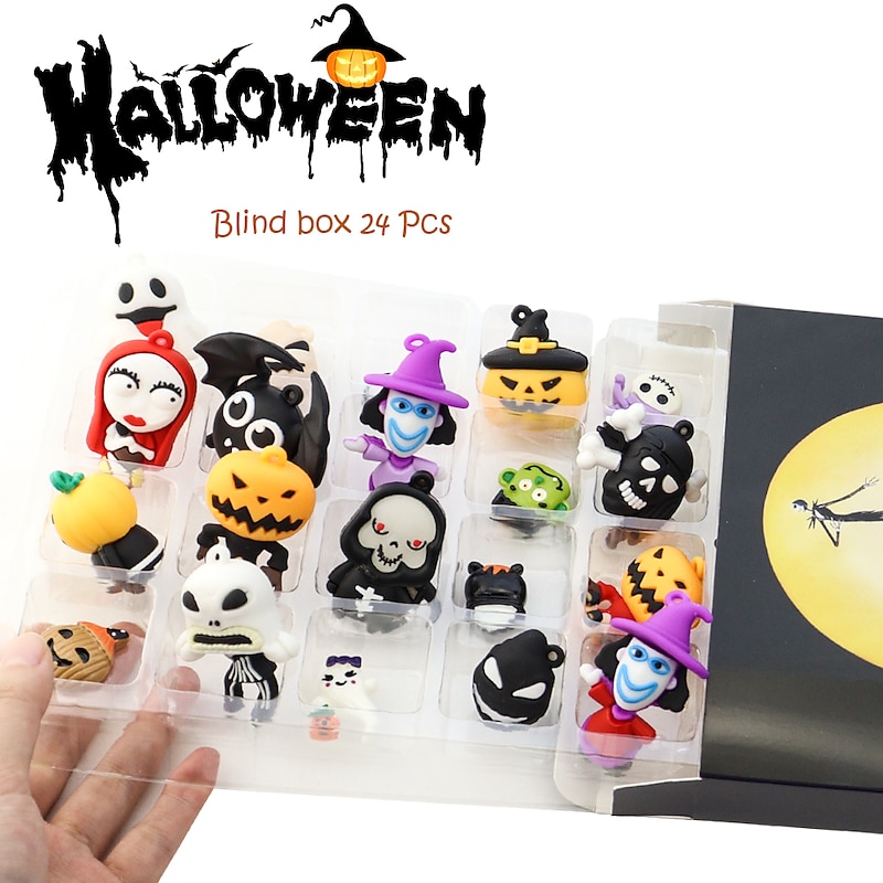 Halloween Doll Advent Calendar 2025 Contains 24 Gifts, Halloween Horror Figures Countdown Calendar with Surprise Toys, The Nightmare Halloween Collectible Figures Gifts for Kids2