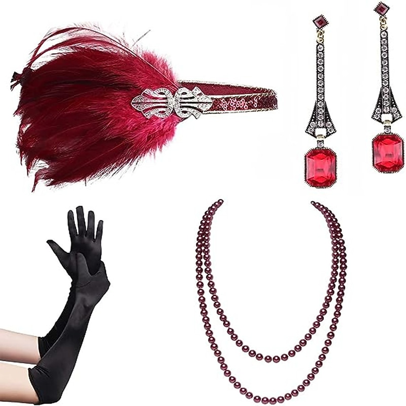 1920s Great Gatsby Accessories Set for WomenCostume Flapper Headpiece Headband3