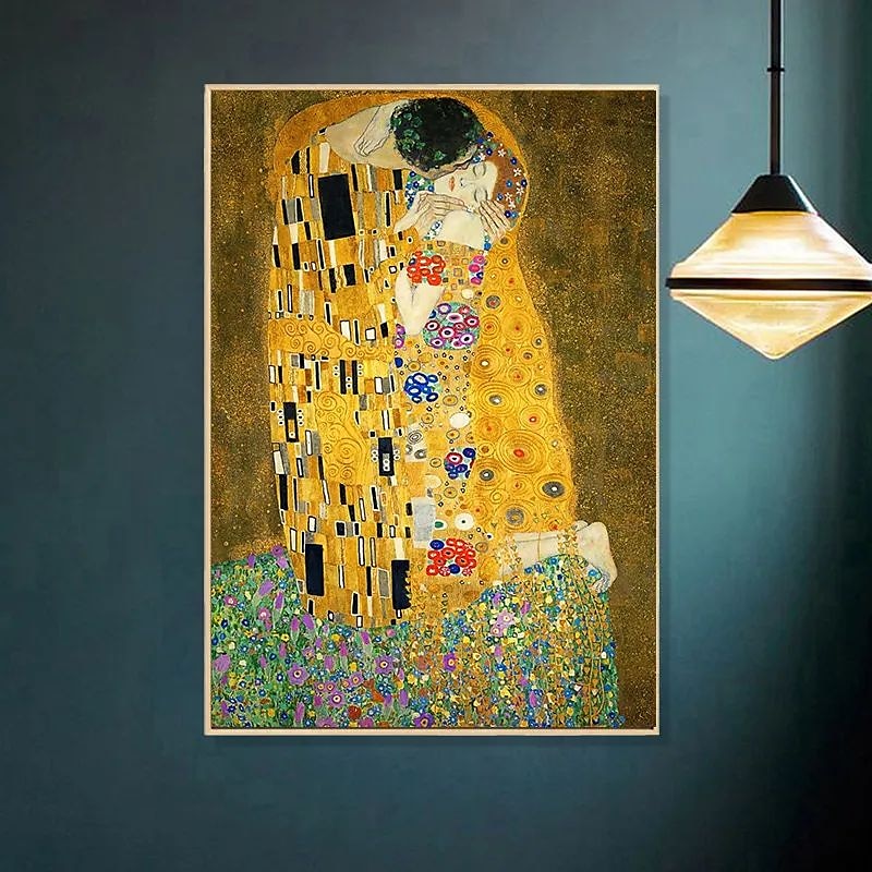Famous Gustav Klimt Wall Art Canvas The Kiss Adele Bloch Bauer Prints and Posters Pictures Decorative Fabric Painting For Living Room Pictures No Frame2