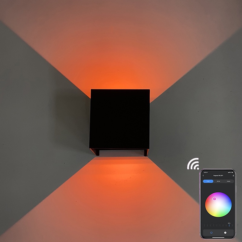 LED Indoor/Outdoor Wall Light RGB Wall Lights 3000K Indoor Wall Light Wall Lamp Alexa Tuya App Control Waterproof IP65 Outdoor Wall Light 85-265V3
