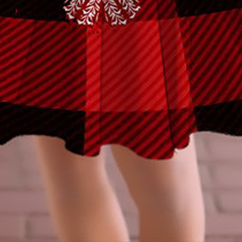 Girls' 3D Plaid Snowman Snowflake Dress Snowflake Dress Long Sleeve 3D Print Fall Winter Vacation Sports & Outdoor Daily Cute Casual Beautiful Kids 3-12 Years Casual Dress A Line Dress Above Knee4