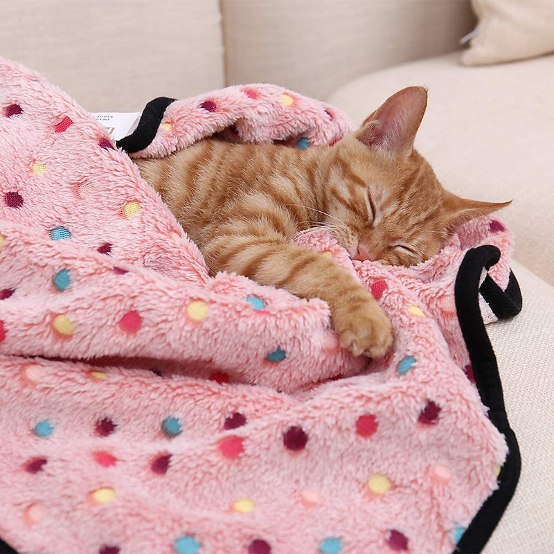 Pet Blanket Coral Velvet Flannel Dog Cat Blanket Dog Litter Cushion