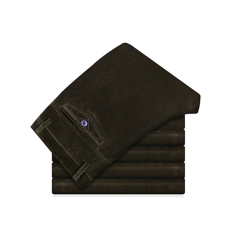 Men's Dress Pants Corduroy Pants Trousers Suit Pants Pocket Plain Comfort Breathable Outdoor Daily Going out Fashion Casual Black Wine4