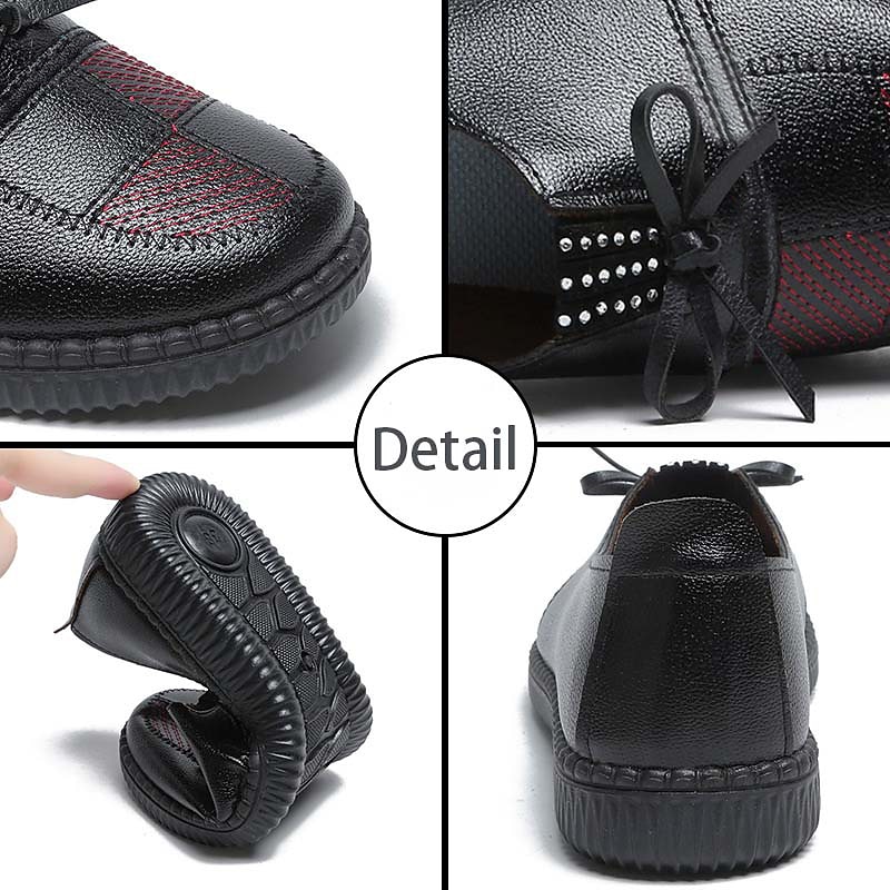 Women's Soft Sole Slip-On Casual Loafers – Lightweight PU Leather Flats with Lace Detail for Walking, Travel & Everyday Wear4