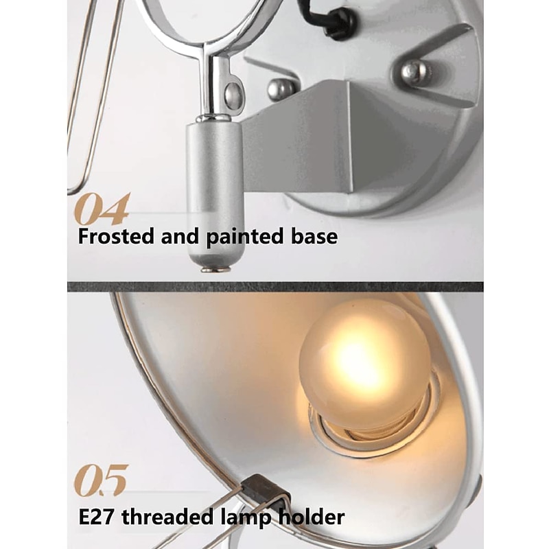 Swing Arm Swing Wall Light Industrial Reading Light for Bedroom Bedside Wall Mounted Wall Lights for Bedroom Living Room Study Room E27 110-240V3