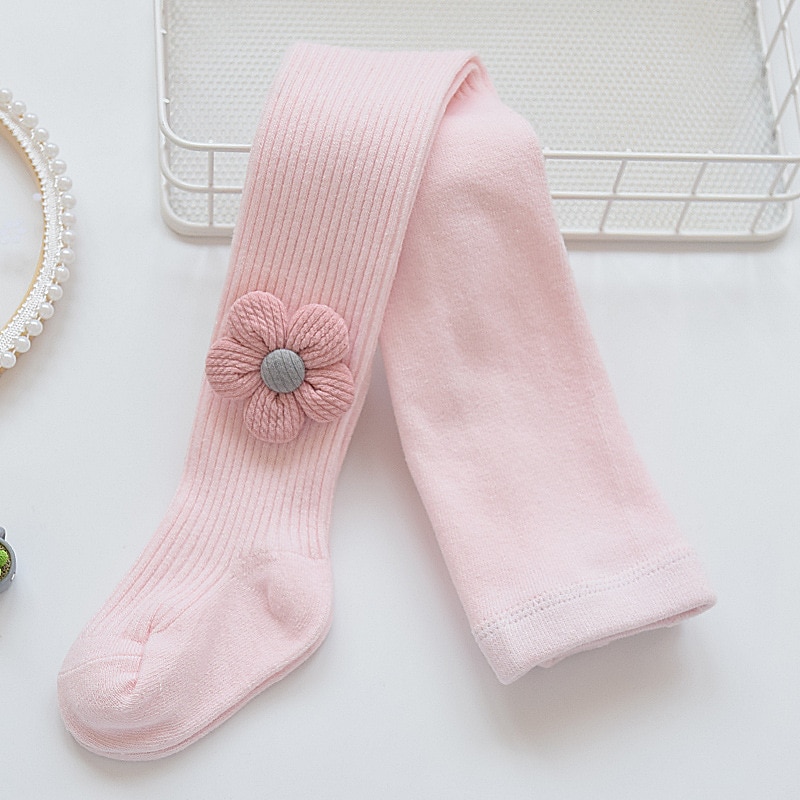 Kids Girls' Stockings Black White Pink Solid Color Ruched Spring Fall Cute Home 2-8 Years2