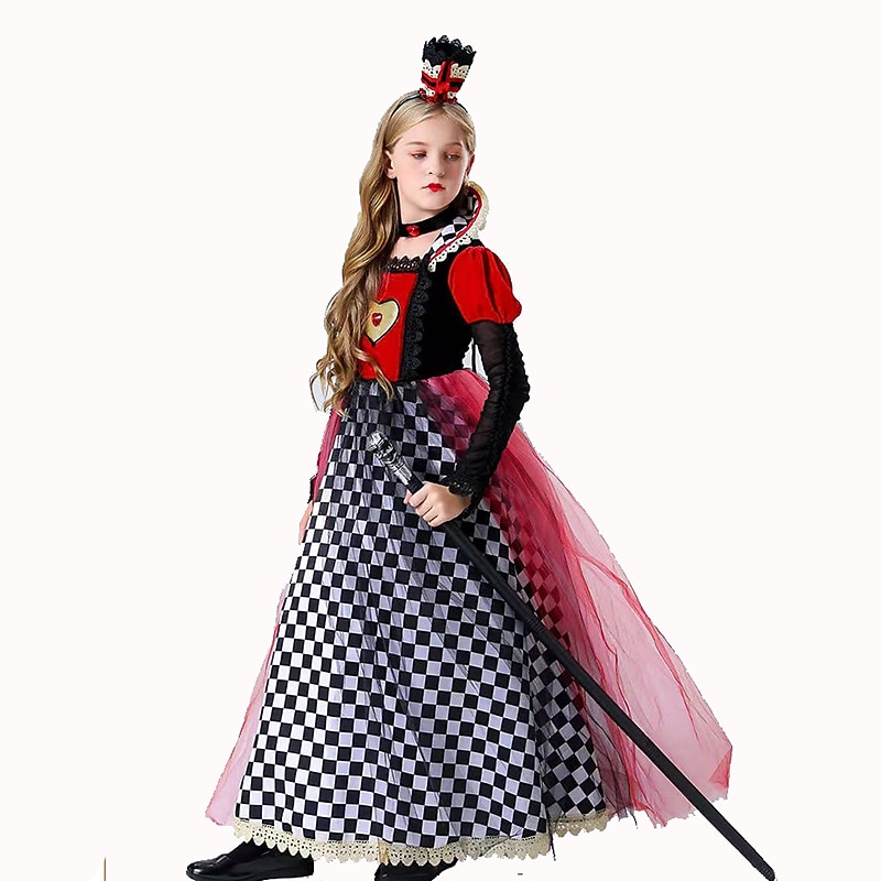 Red Queen Dress Alice in Wonderland Book Week Costume Halloween Group Family Costumes for  Kid's Adults' Women's Girls' Teachers Cosplay Costumes Masquerade Easy Carnival Costume4
