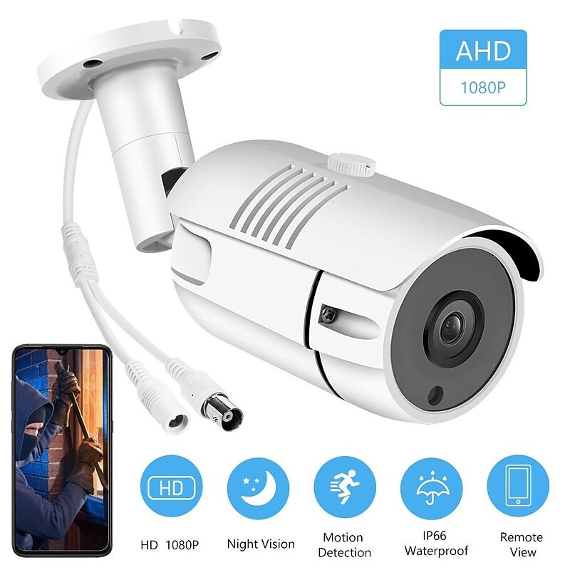 2MP Analog Security Camera HD 1080P Surveillance Camera with Night VisionIndoor Outdoor Weatherproof for Home Video Surveillance Pal System