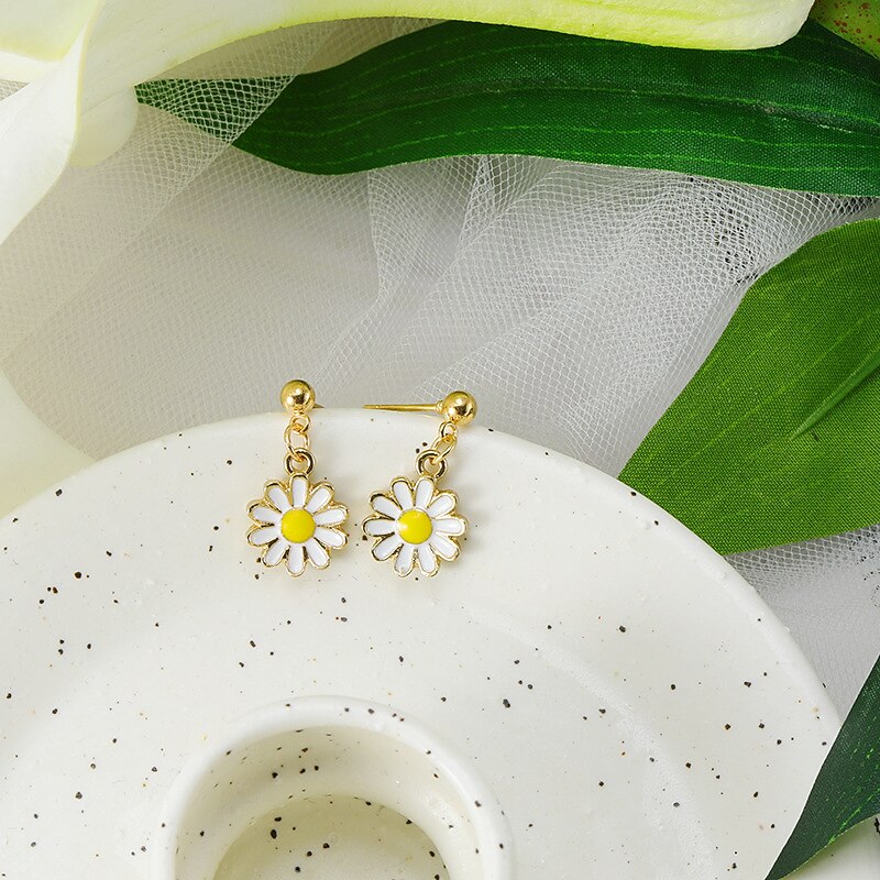 1 Pair Drop Earrings For Women's Birthday Gift Prom Alloy Classic Daisy3