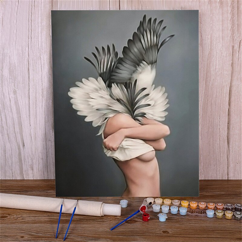 People Wall Art Canvas Girl Wings Prints and Posters Pictures Decorative Fabric Painting For Living Room Pictures No Frame3