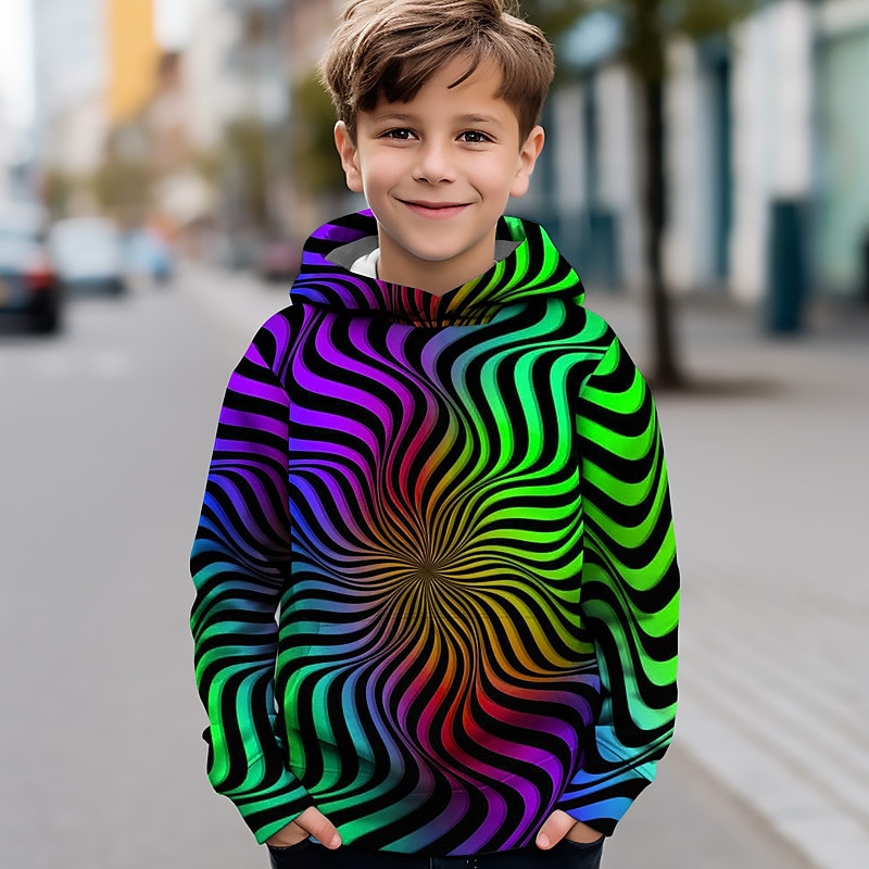 Boys 3D Gradient Hoodie Long Sleeve 3D Print Spring Fall Active Sports Fashion Kids 3-13 Years Outdoor Daily Indoor Regular Fit2