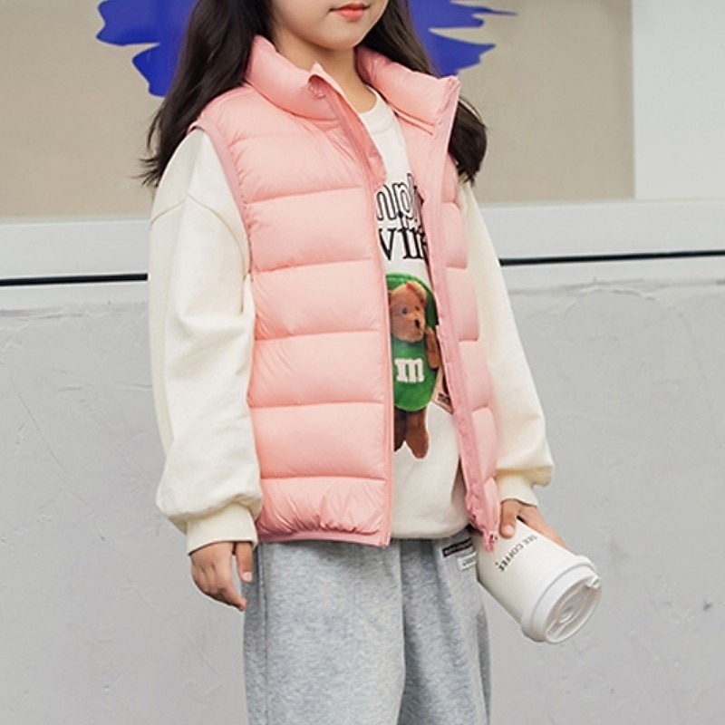 Kids Girls' Puffer Jacket Solid Color Active School Coat Outerwear 2-13 Years Fall Black Yellow Light Green3