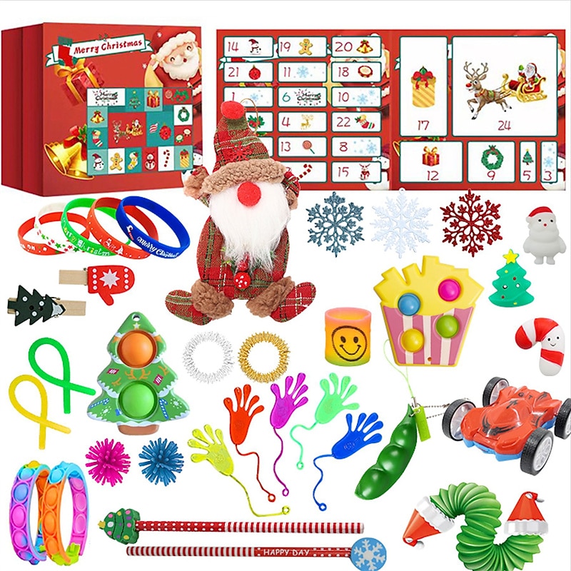 Decompression Christmas Countdown Calendar Blind Box Set Decompression Christmas Countdown Blind Box Gift Toy for Christmas Gifts